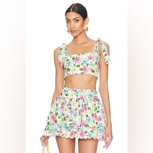 AGUA BENDITA x REVOLVE Rhea Top in Conga White Floral
